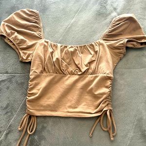 brown cropped top